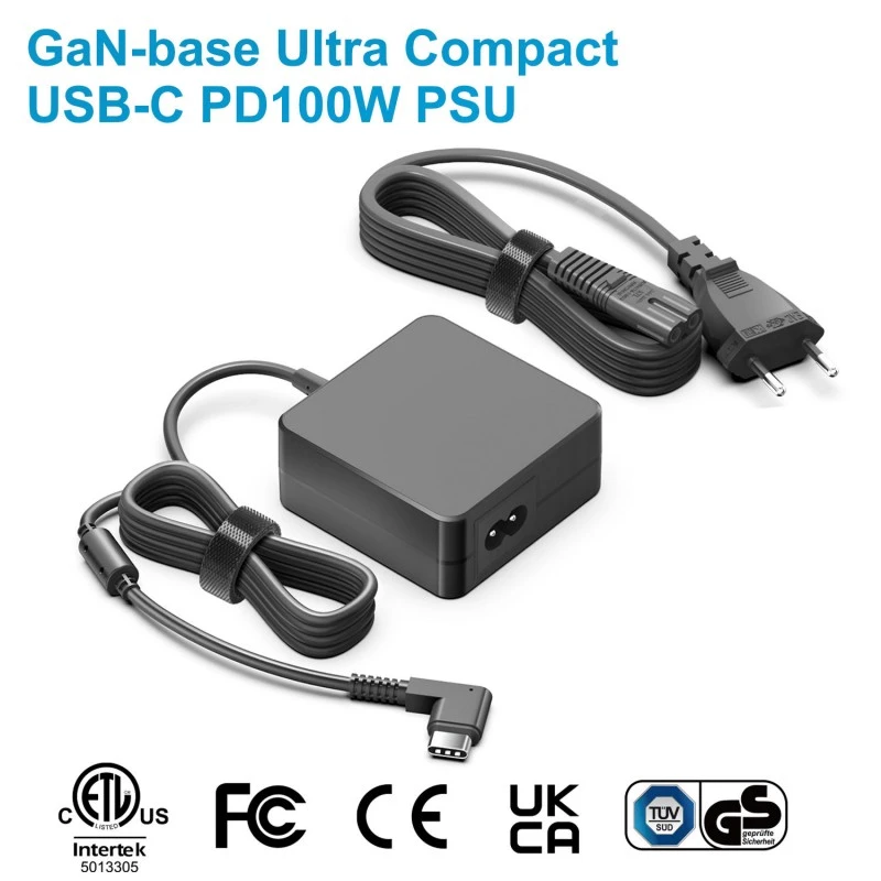 100W GaN స్క్వేర్ PD USB-C పవర్ అడాప్టర్