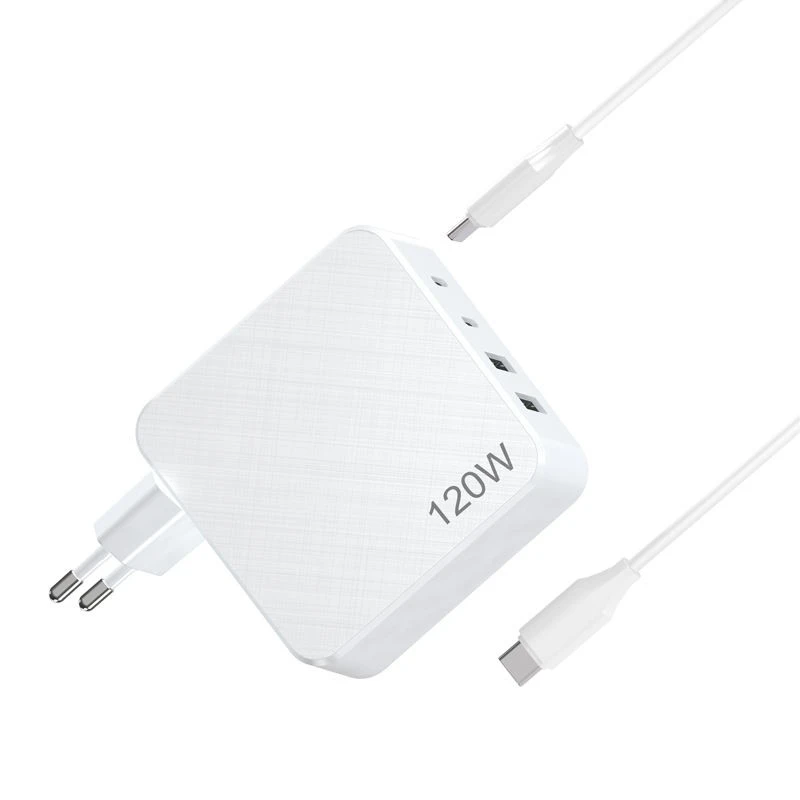 ల్యాప్‌టాప్ మల్టీ పోర్ట్ వాల్ ఛార్జర్ 120W GaN USB C ఛార్జర్